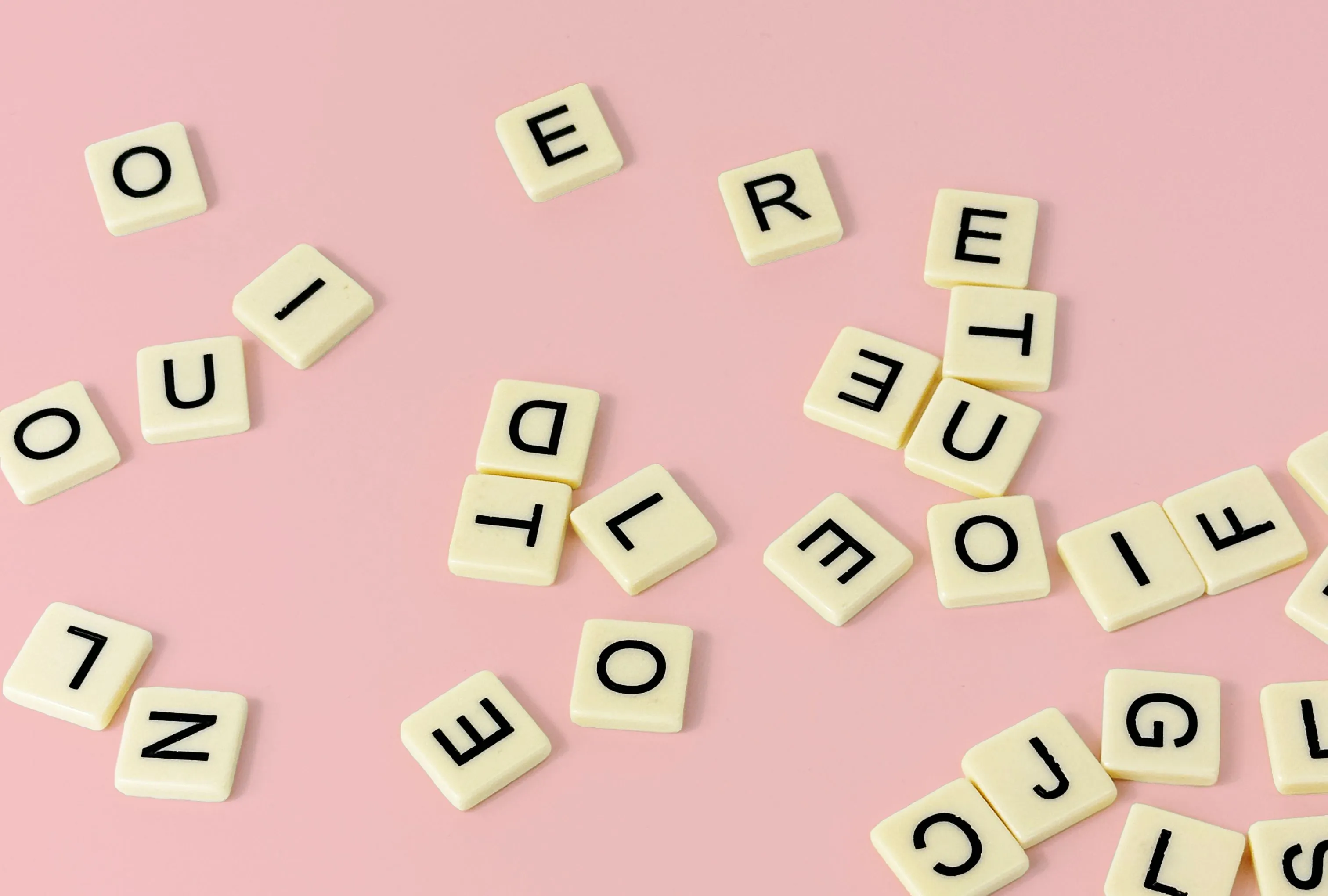 Scrabble letter tiles